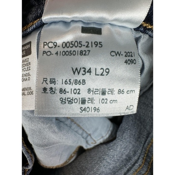 Levi's 505 Jeans Mens 34x29 Blue Denim Straight Leg Zip Fly Medium Wash Stretch - Picture 9 of 10